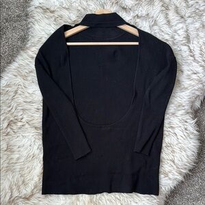 Boutique Black Open-Back Women's Turtleneck Sweater